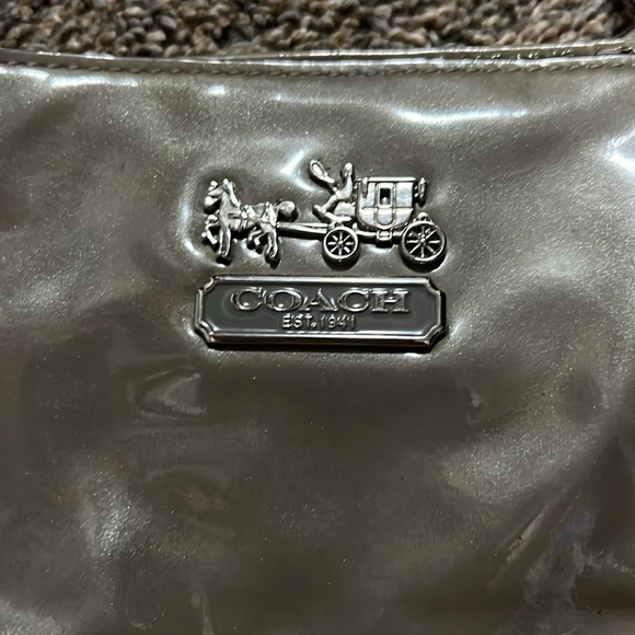 Womens Grey Metallic Coach Purse - Picture 8 of 11